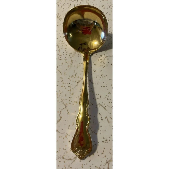 Wallace Gold Discretion Pattern Flatware Electroplate Serving Ladle Spoon NEW - Picture 1 of 5